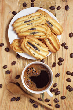 Cookies with poppy and coffee