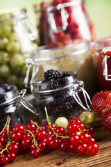 Homemade fruit jam in the jar