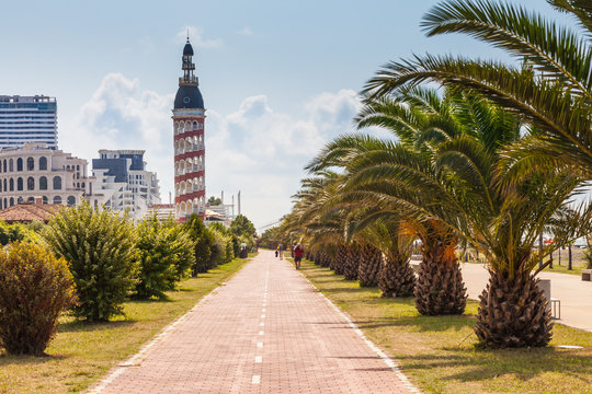 Seaside promenade in Batumi, Georgia