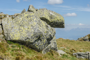 Rocky trail landscape in summer