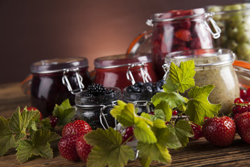 Homemade fruit jam in the jar
