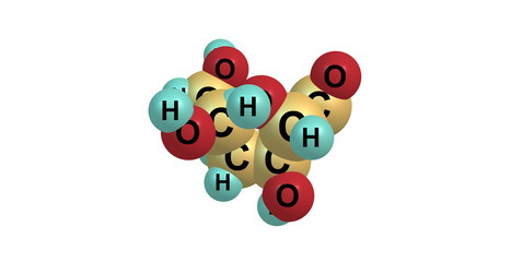 Mannose molecular structure isolated on white