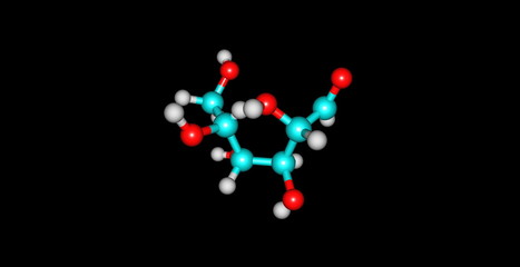 Mannose molecular structure isolated on black