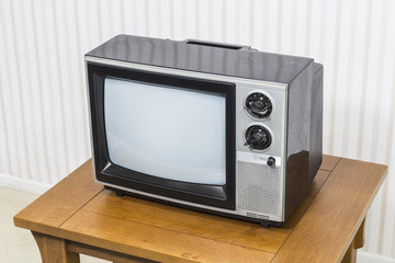 Vintage Analogue Television on Table
