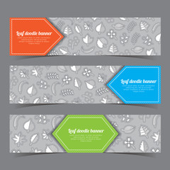 leaf doodle banners