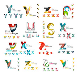 Obraz premium Set of colorful abstract letter corporate logos created with