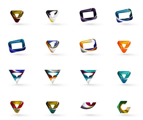Set of various geometric icons