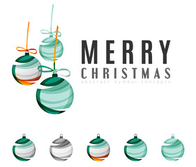 Set of abstract Christmas ball icons, business logo concepts