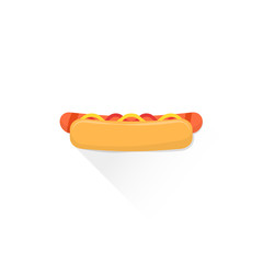 color fast food hot dog icon illustration.