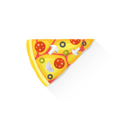 color fast food piece of pizza icon illustration.