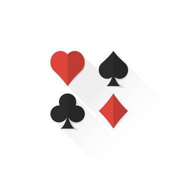 color playing cards suits collection icon illustration.