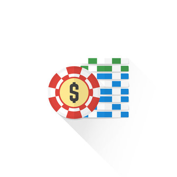 color gambling chips set icon illustration.
