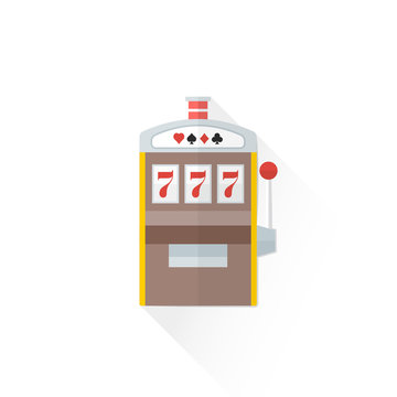 color playing slot machine icon illustration.