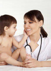 Female Doctor with child