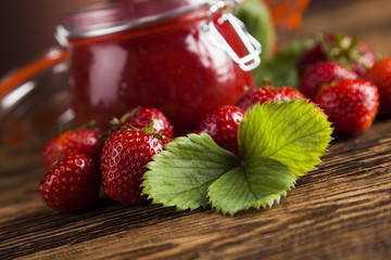 Tasty berry and fruit jam and berry