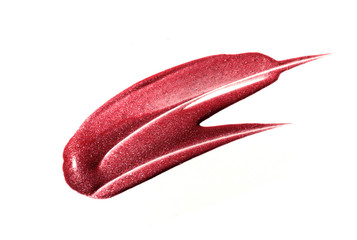 Red lip gloss isolated on white  