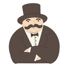 fairly rich man cartoon - vector illustration
