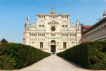 Fototapeta na wymiar Certosa of Pavia medieval church and monastery in Pavia, Italy