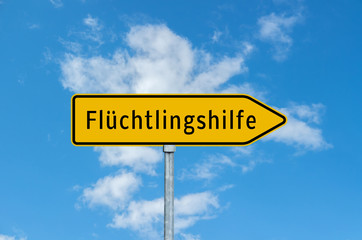 Obraz premium Wegweiser Flüchtlingshilfe
