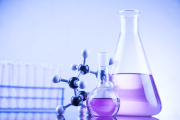 Science concept, Chemical laboratory glassware