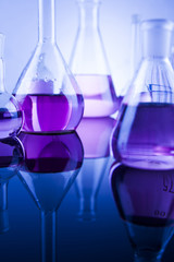 Chemistry science, Laboratory glassware background