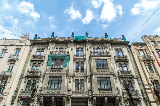 Jugendstil Building in Riga Alberta Street