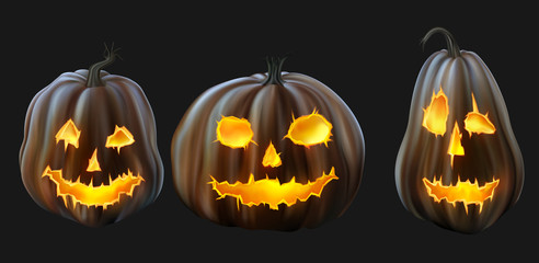 Set of Jack o Lanterns
