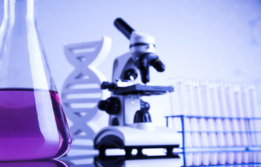 Microscope in medical laboratory, Research and experiment