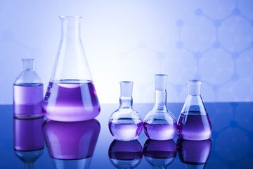 Science concept, Chemical laboratory glassware