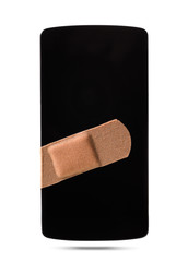 smartphone healed with bandaid