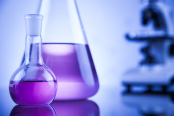 Science concept, Chemical laboratory glassware