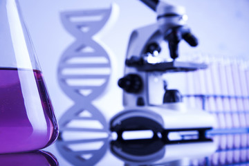 Chemistry science, Laboratory glassware background