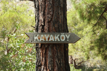 Sign of Kayaköy