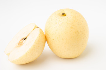 Asian pear on white background