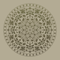 Ornamental round pattern in indian style. Vector illustration