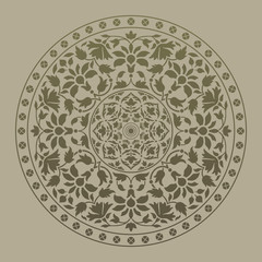 Ornamental round pattern in indian style. Vector illustration