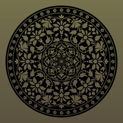 Ornamental round pattern in indian style. Vector illustration