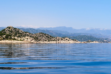 Fototapeta na wymiar Mediterranean Sea. Kekova Bay. Turkey