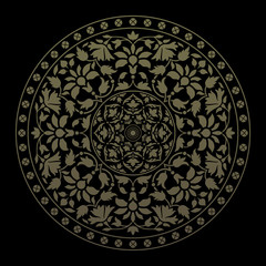 Ornamental round pattern in indian style. Vector illustration