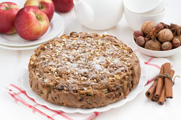 homemade apple pie on table
