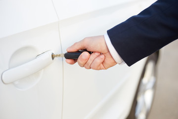Male hand with car keys