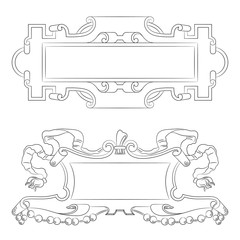 Vector borders. Vintage luxury decorative ornate shield, frame and border. Set of coat of arms.
