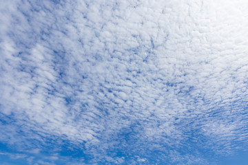 white clouds in the blue sky with space