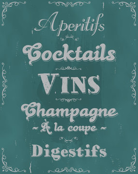 French Restaurant Alcohols And Beverage Background