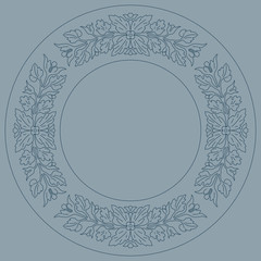 Elegance round lace ornament, inlay ornament. Vector file
