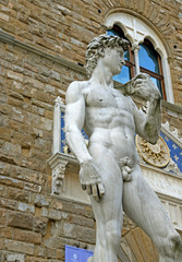 David statues in Piazza della Signoria in Florence, Italy