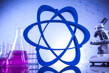 Chemistry science, Laboratory glassware background