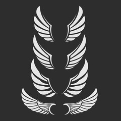 Vector wing icon set.