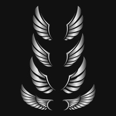 Vector wing icon set.