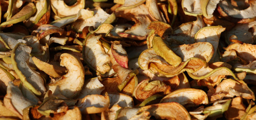 sliced dried apples, big heap